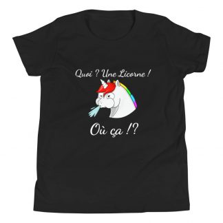 T-shirt “Une licorne ! Où ça ?” – Taille Enfant