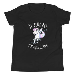 T-shirt « Je peux pas j’ai Aqualicorne » – Taille enfant